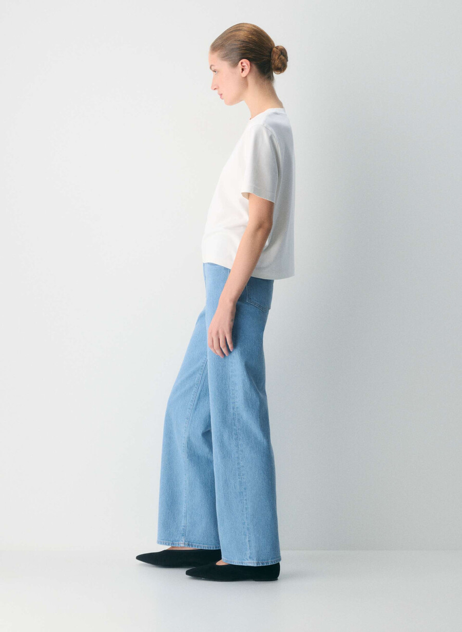 denim forum remy högmidja vida jeans true super ljusblÅ