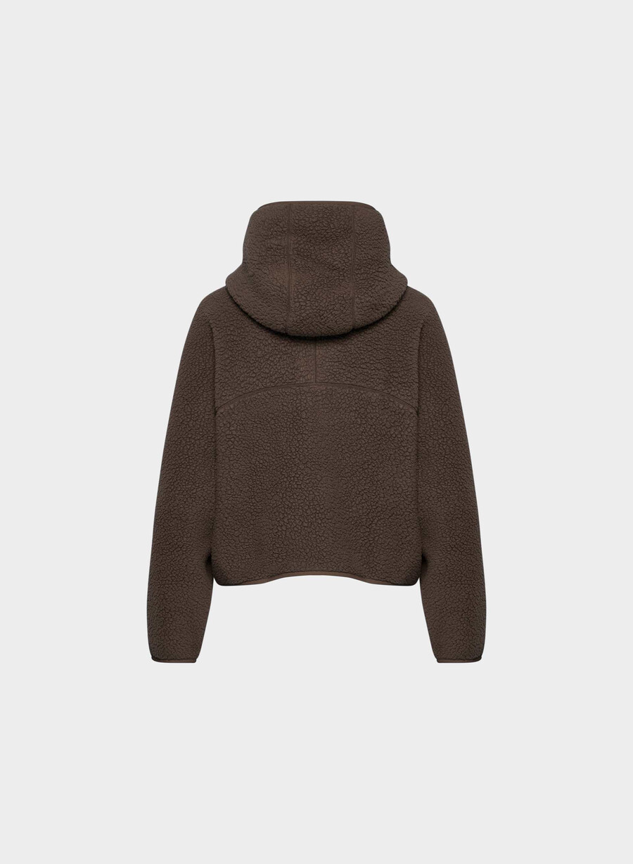 polartec thermal pro 12 zip hi-hip hoodie rich mocha brun