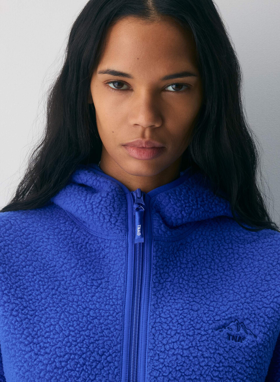 polartec thermal pro 12 zip hi-hip hoodie jazz blÅ