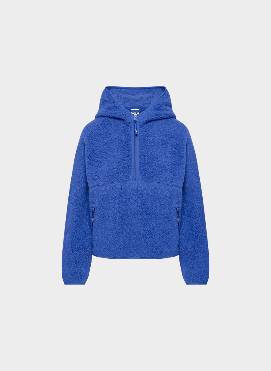 polartec thermal pro 12 zip hi-hip hoodie jazz blÅ