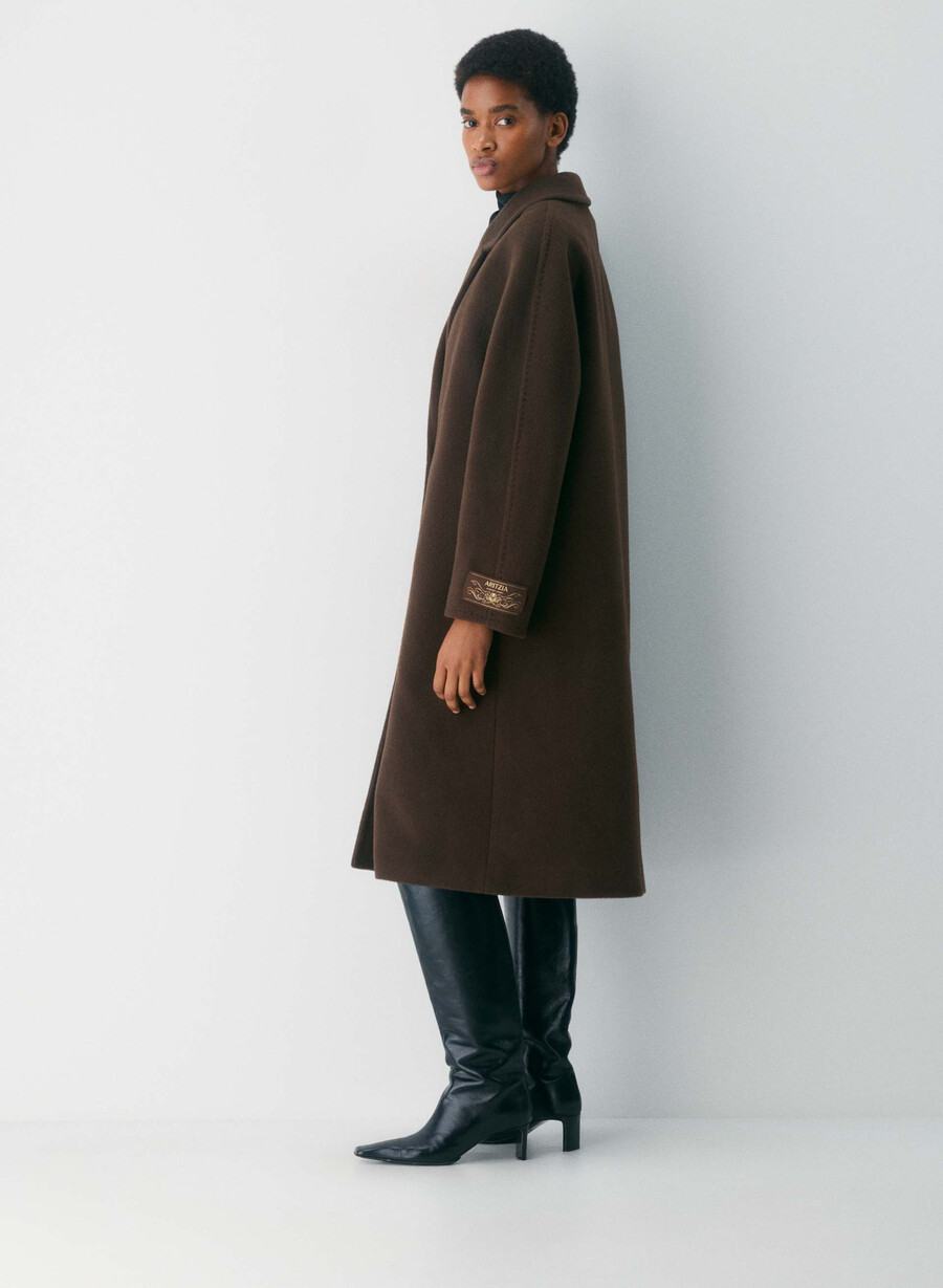 slouch-kappan - Återkamelull burnt cedar