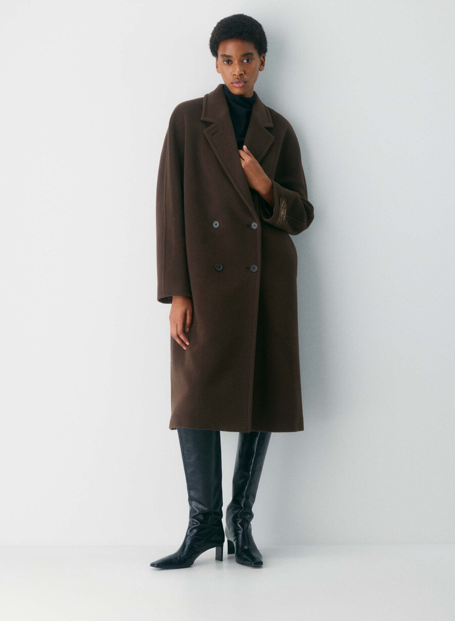 slouch-kappan - Återkamelull burnt cedar