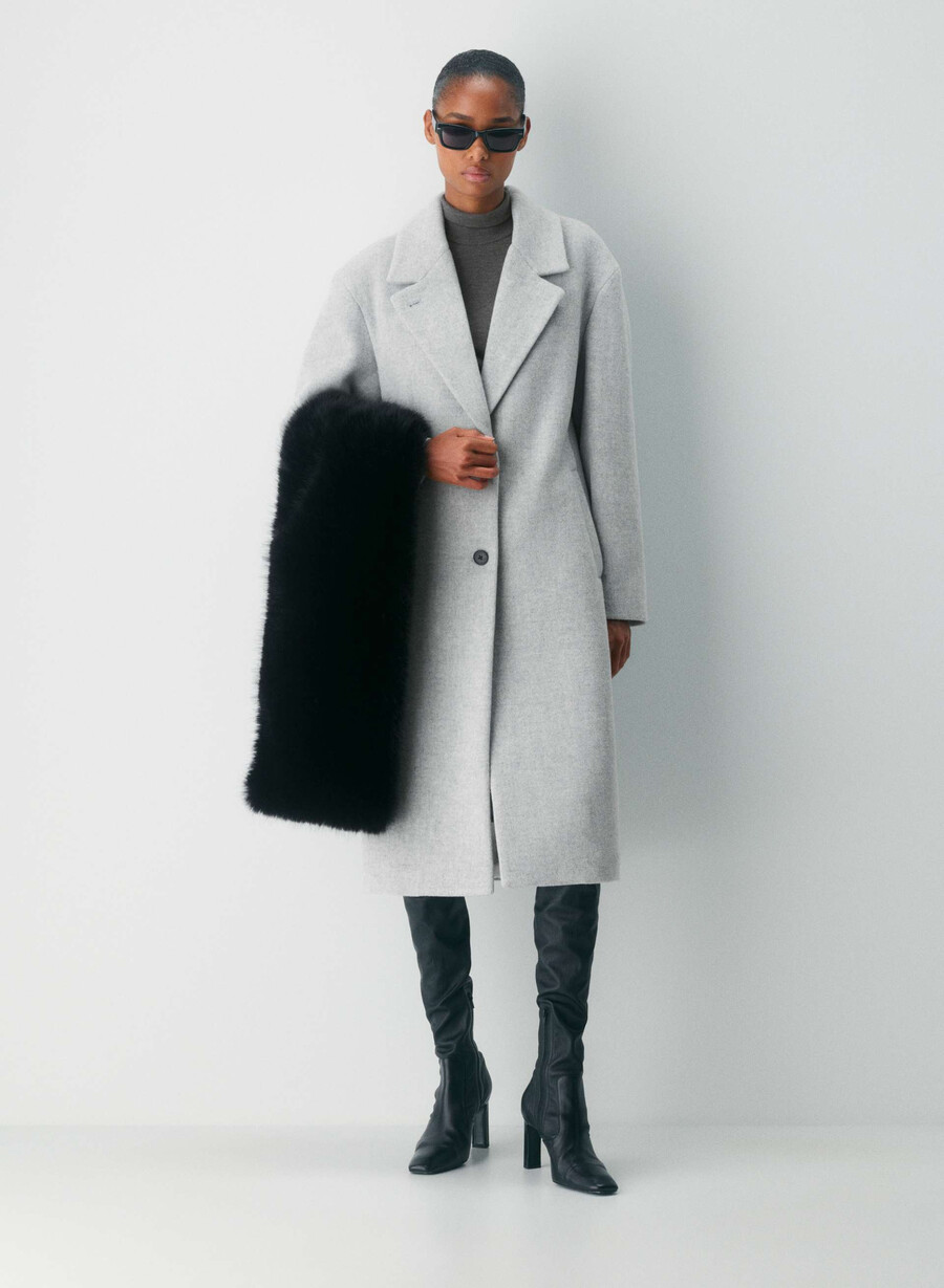 the only coat - mjuk ull kashmir ljusgrÅ ljusgrÅ