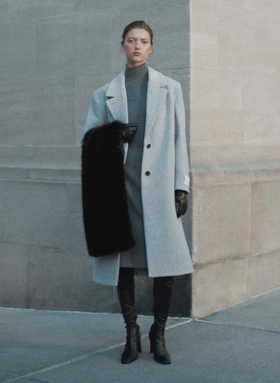 the only coat - mjuk ull kashmir ljusgrÅ ljusgrÅ