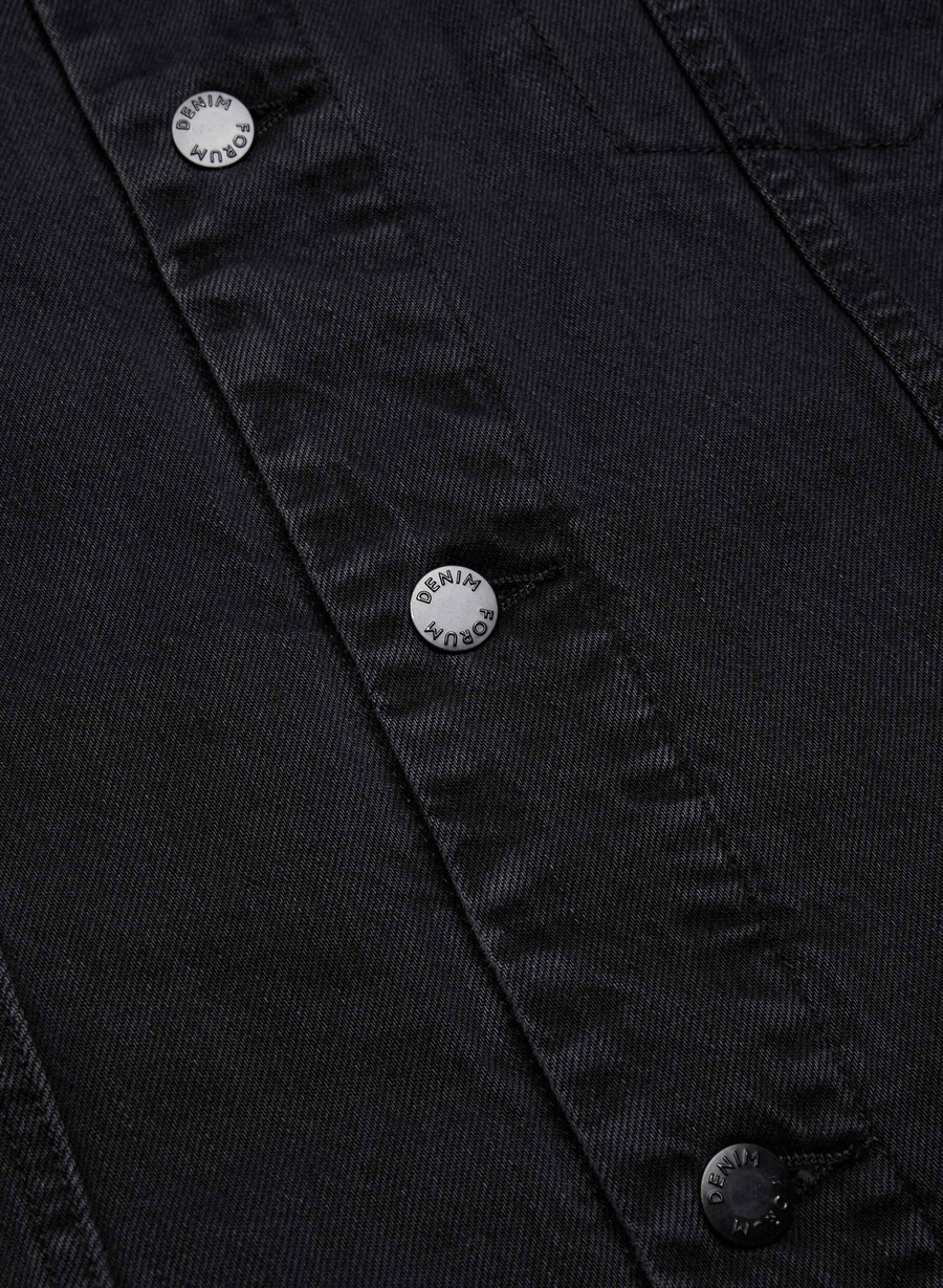 denim forum 90-tals vintage sherpajeansjacka svart eyeliner