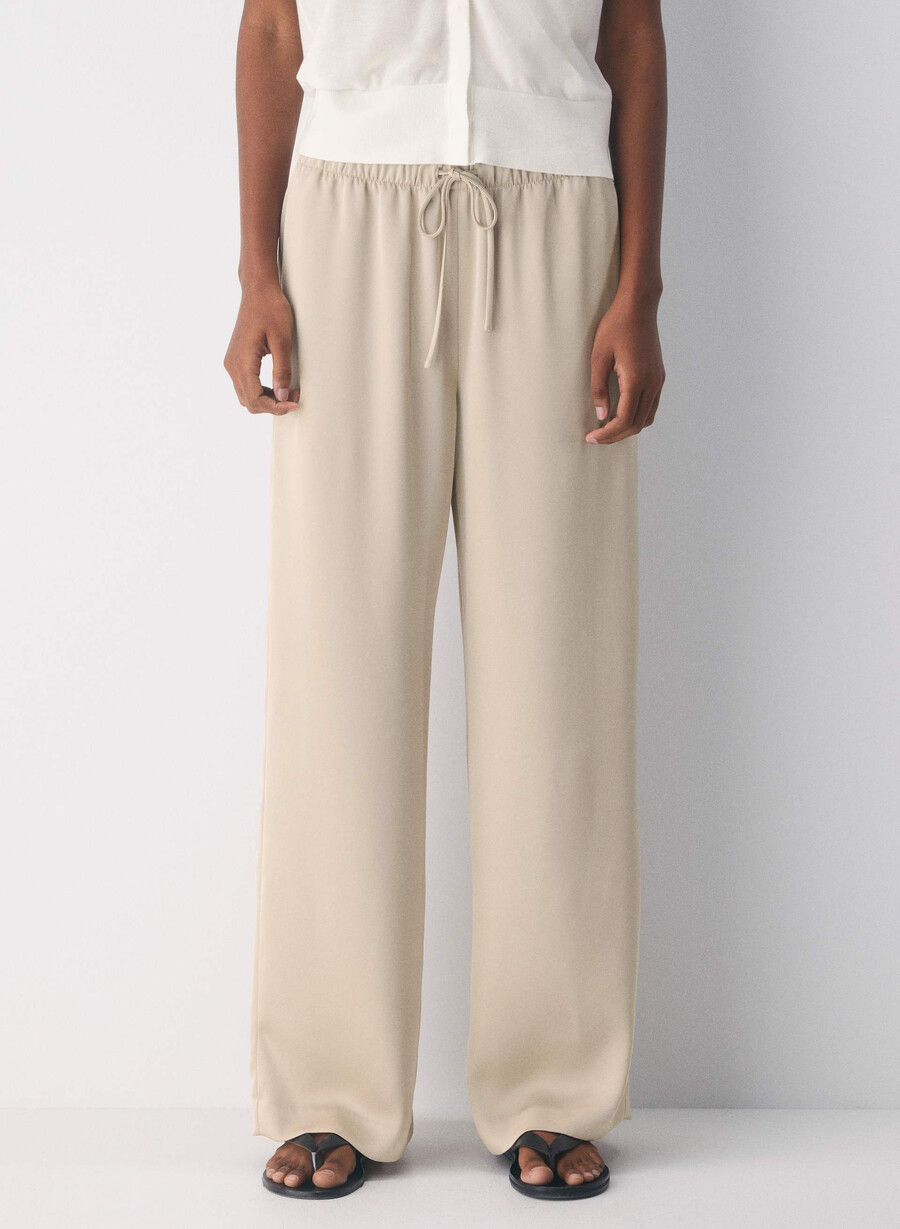 the lodge pant - satin marcona beige