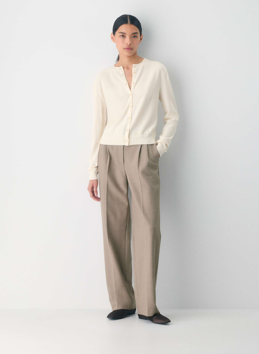 bare merinoull cardigan ljus bjÖrk