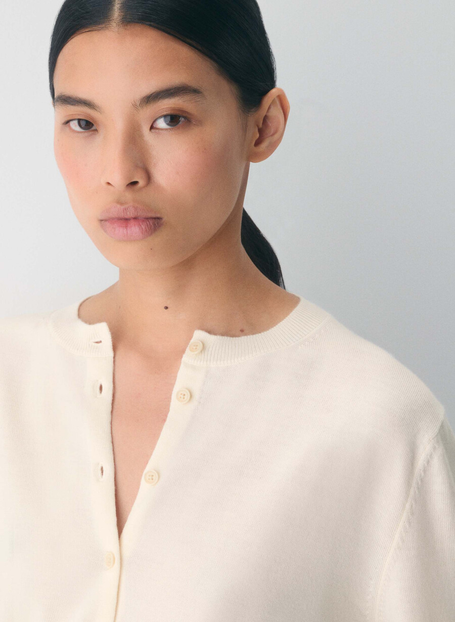 bare merinoull cardigan ljus bjÖrk