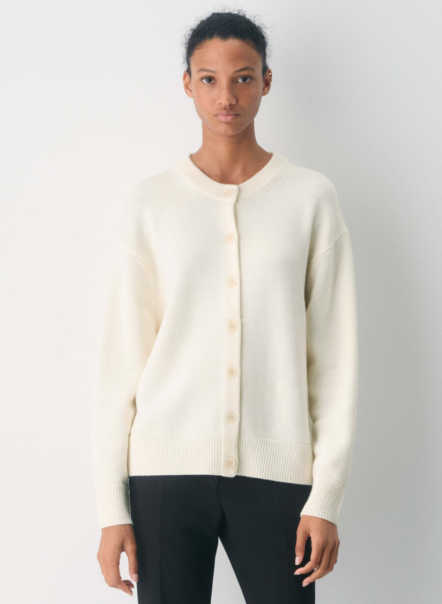 essential merinoull cardigan ljus bjÖrk