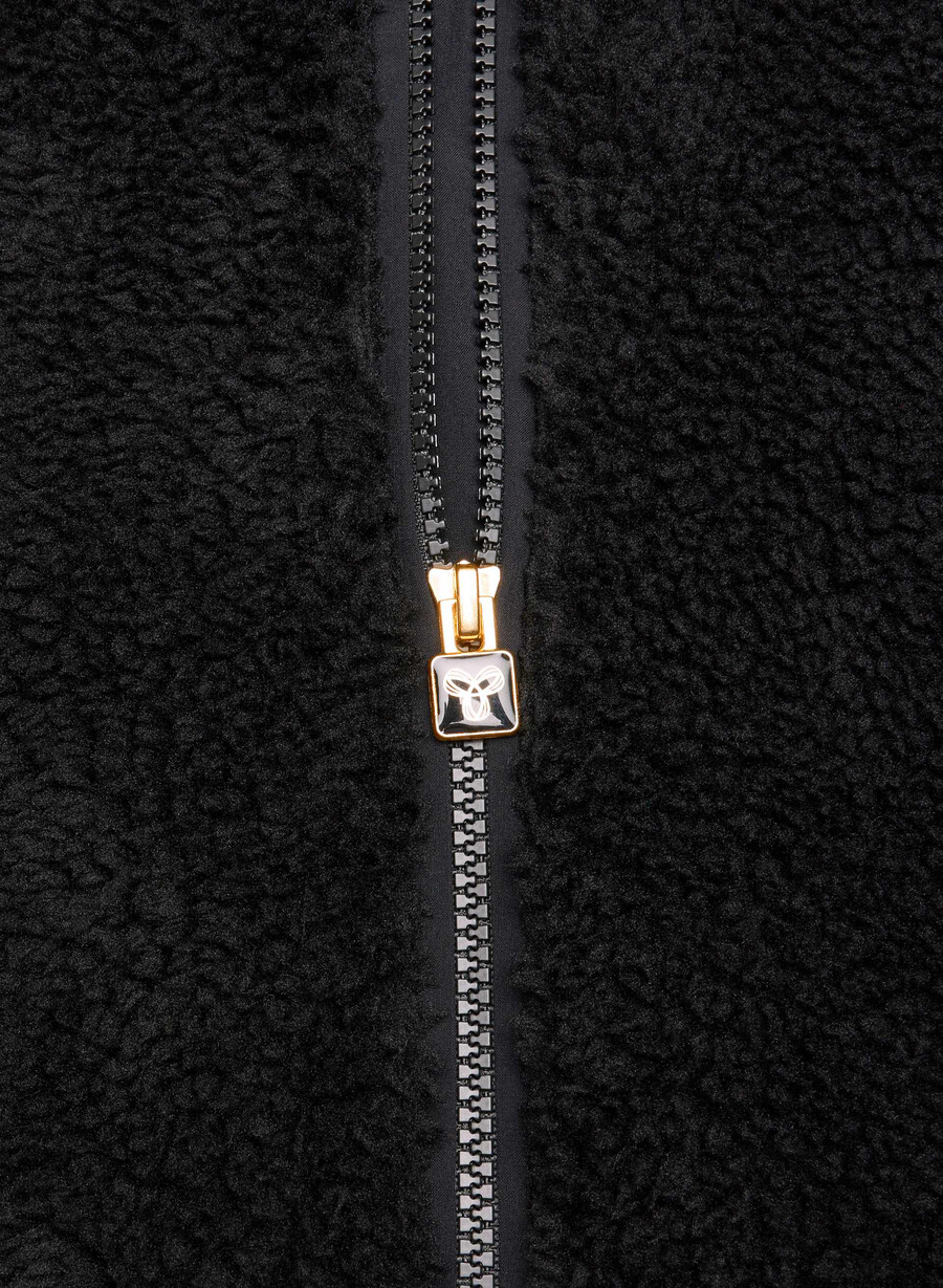 seasons mockneck zip-up svart