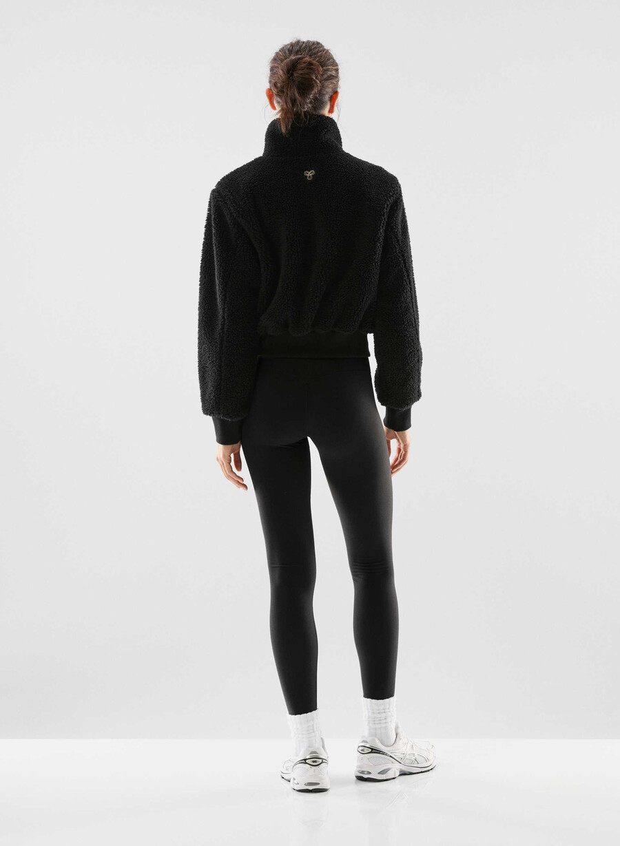 seasons mockneck zip-up svart