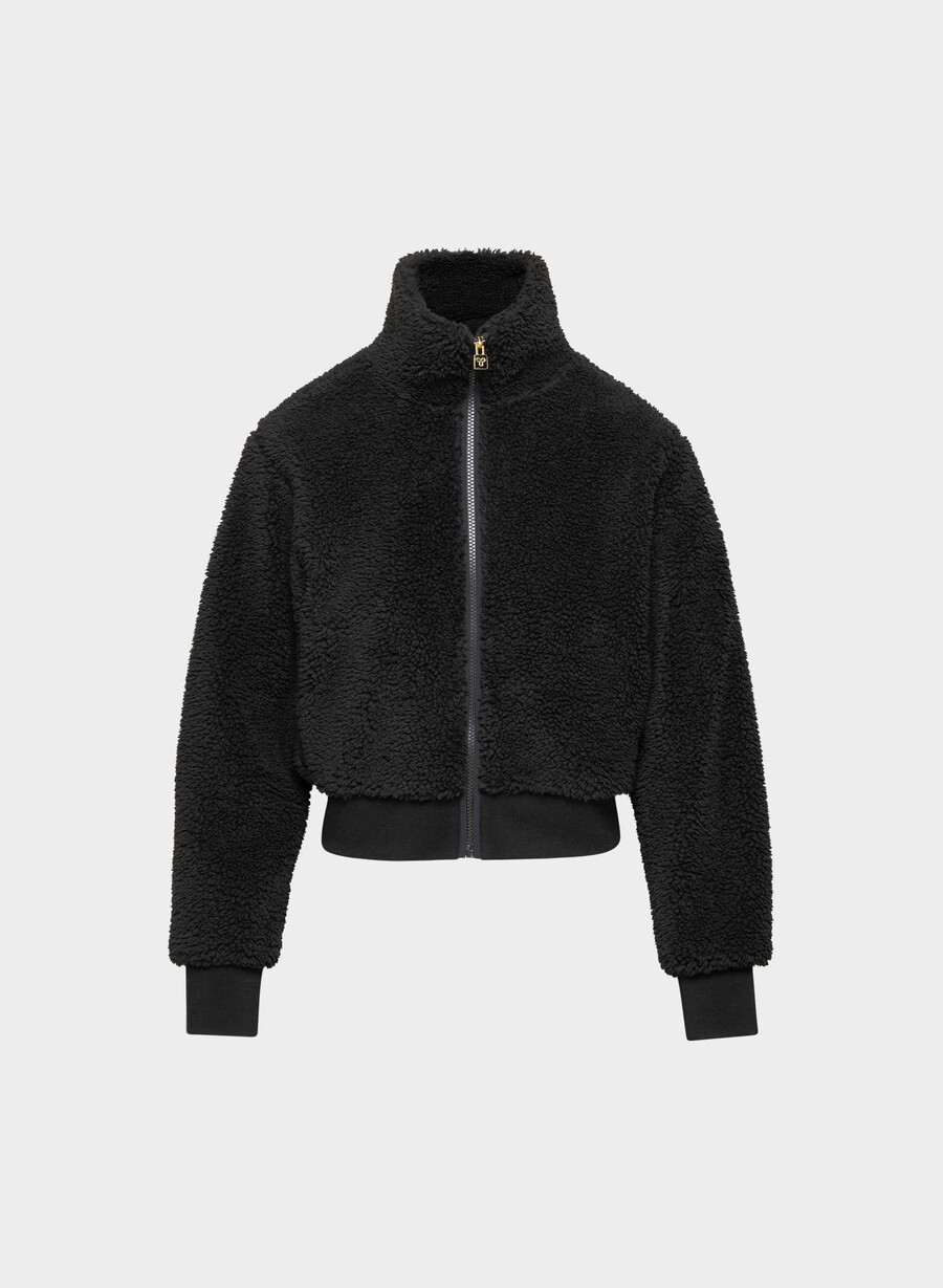 seasons mockneck zip-up svart