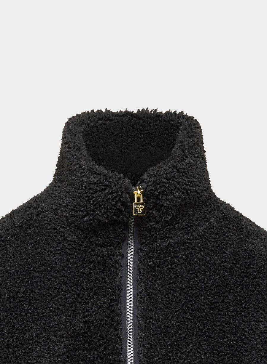 seasons mockneck zip-up svart