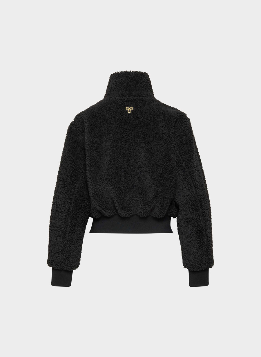 seasons mockneck zip-up svart
