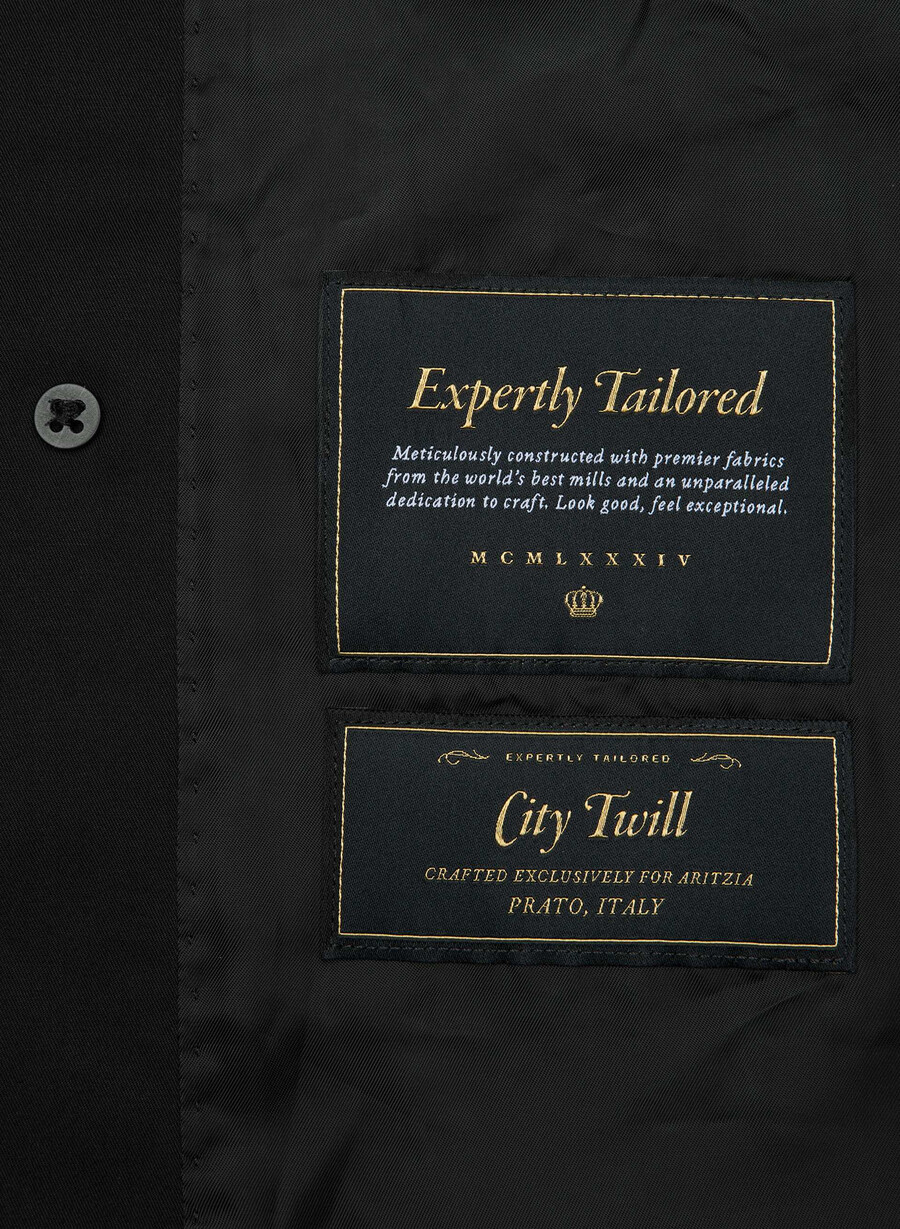 finch trench coat - city twill svart