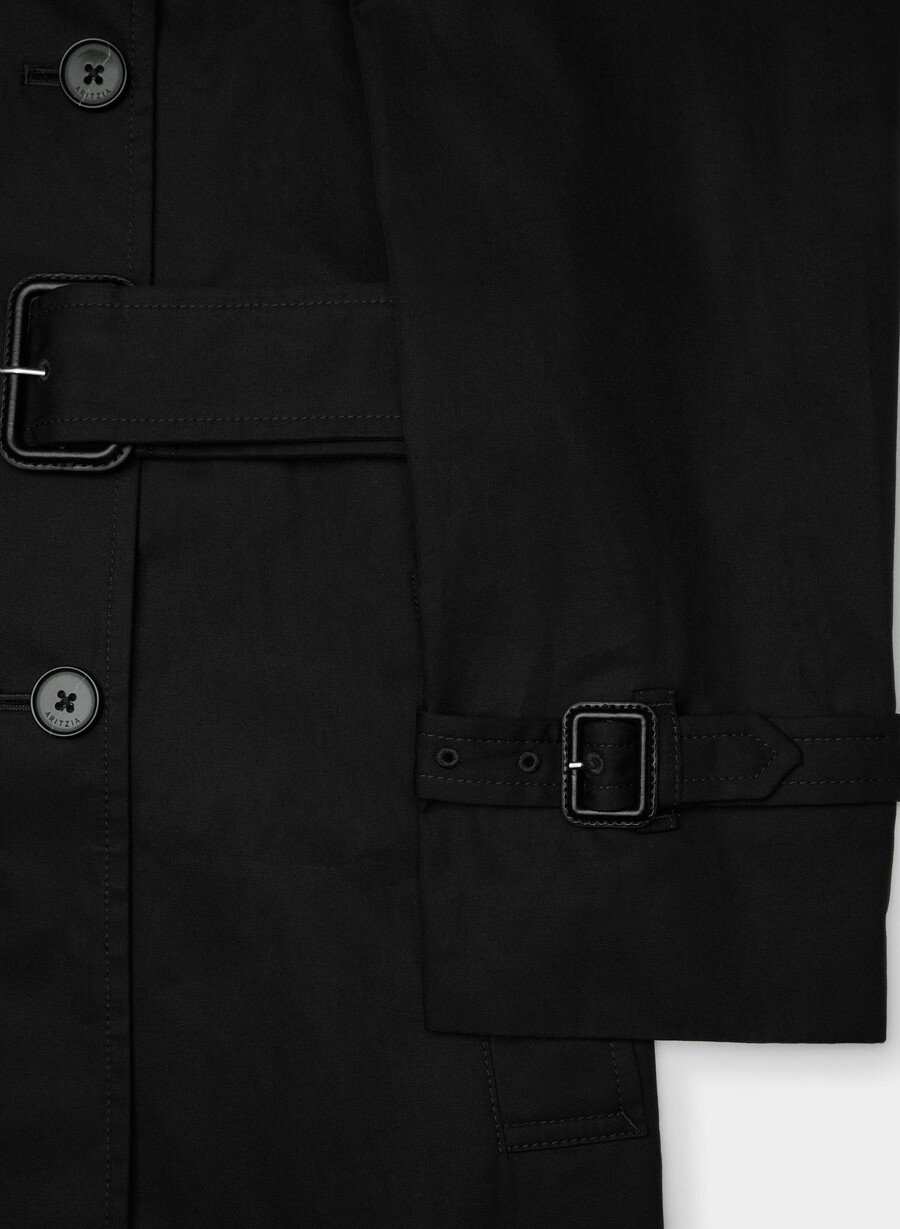 finch trench coat - city twill svart