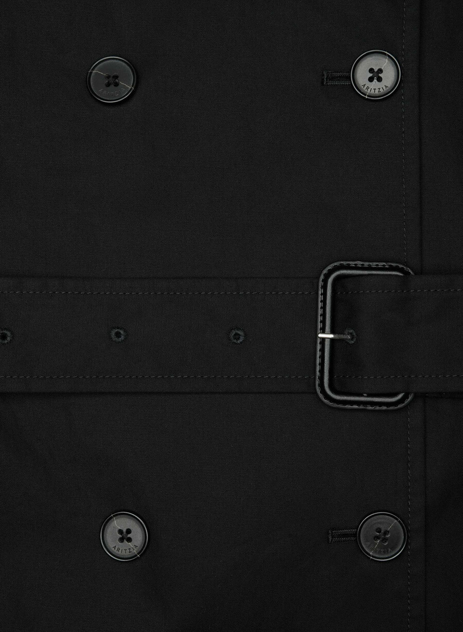 finch trench coat - city twill svart