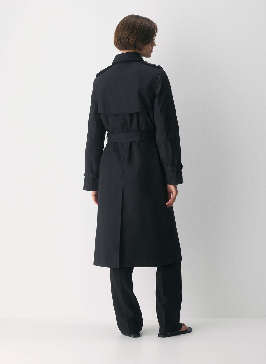 finch trench coat - city twill svart
