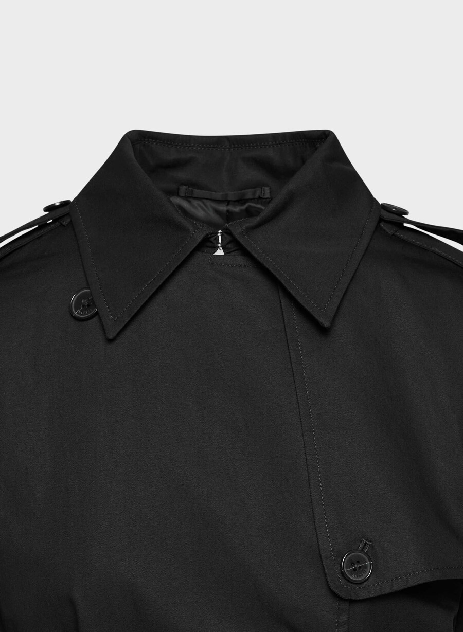 finch trench coat - city twill svart