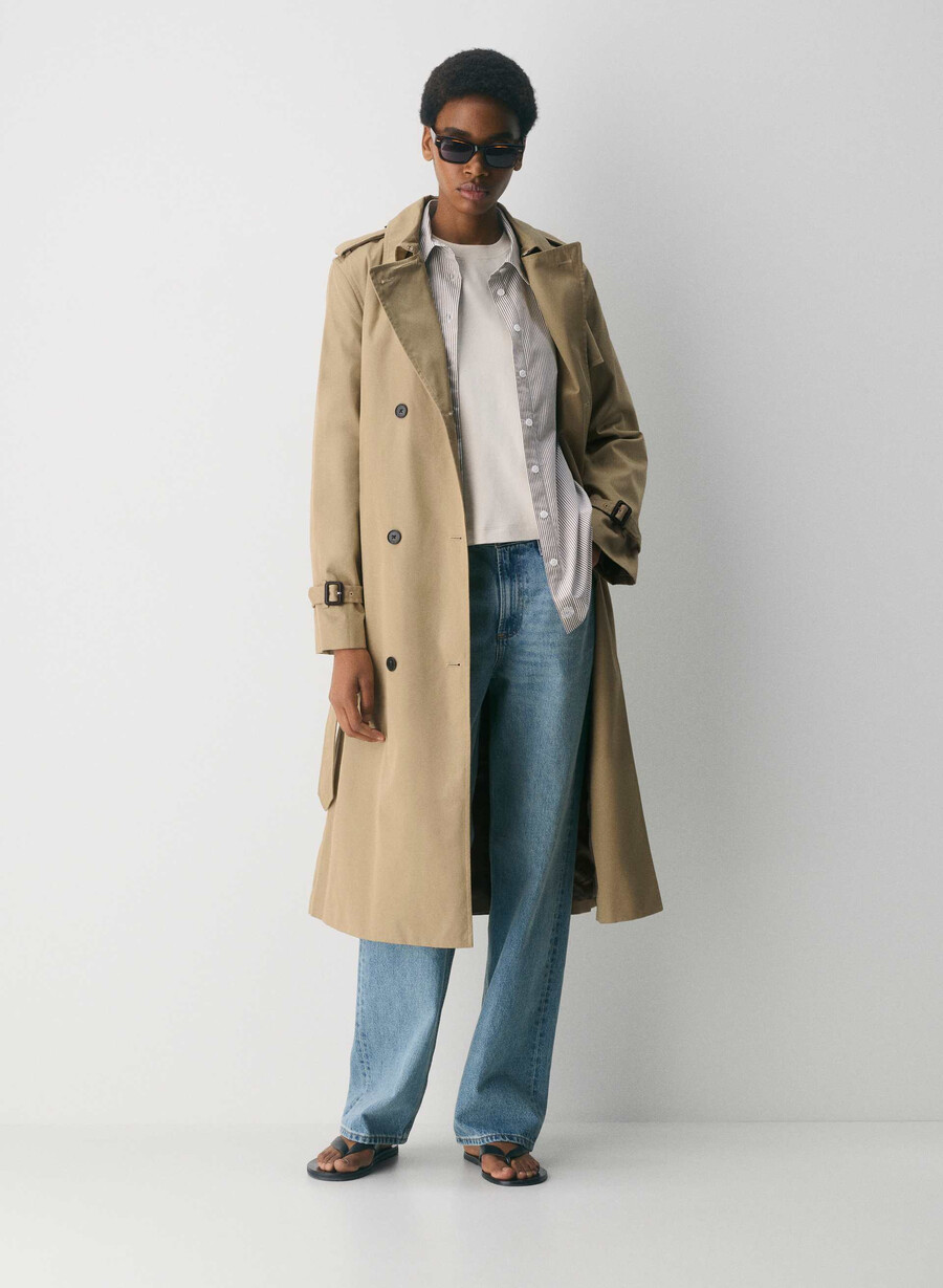 finch trench coat - city twill wicker tan