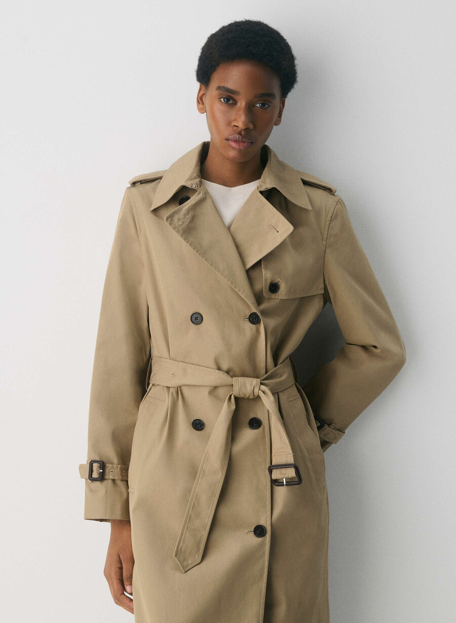 finch trench coat - city twill wicker tan