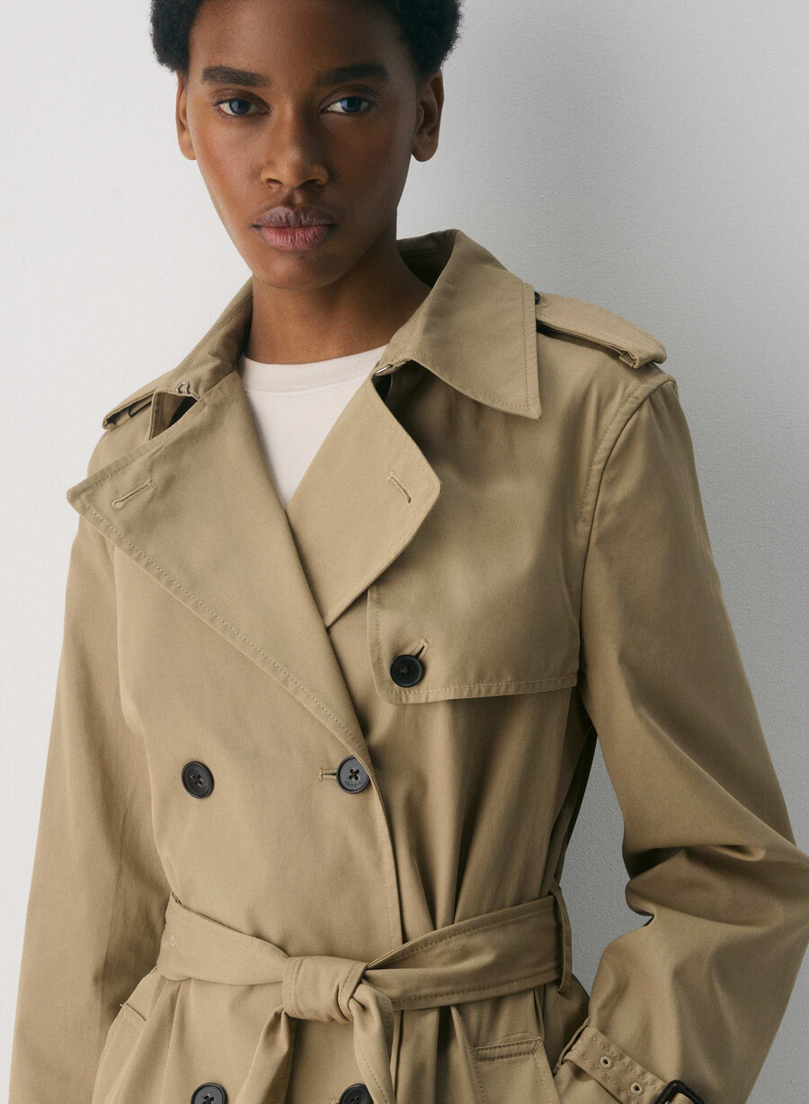 finch trench coat - city twill wicker tan
