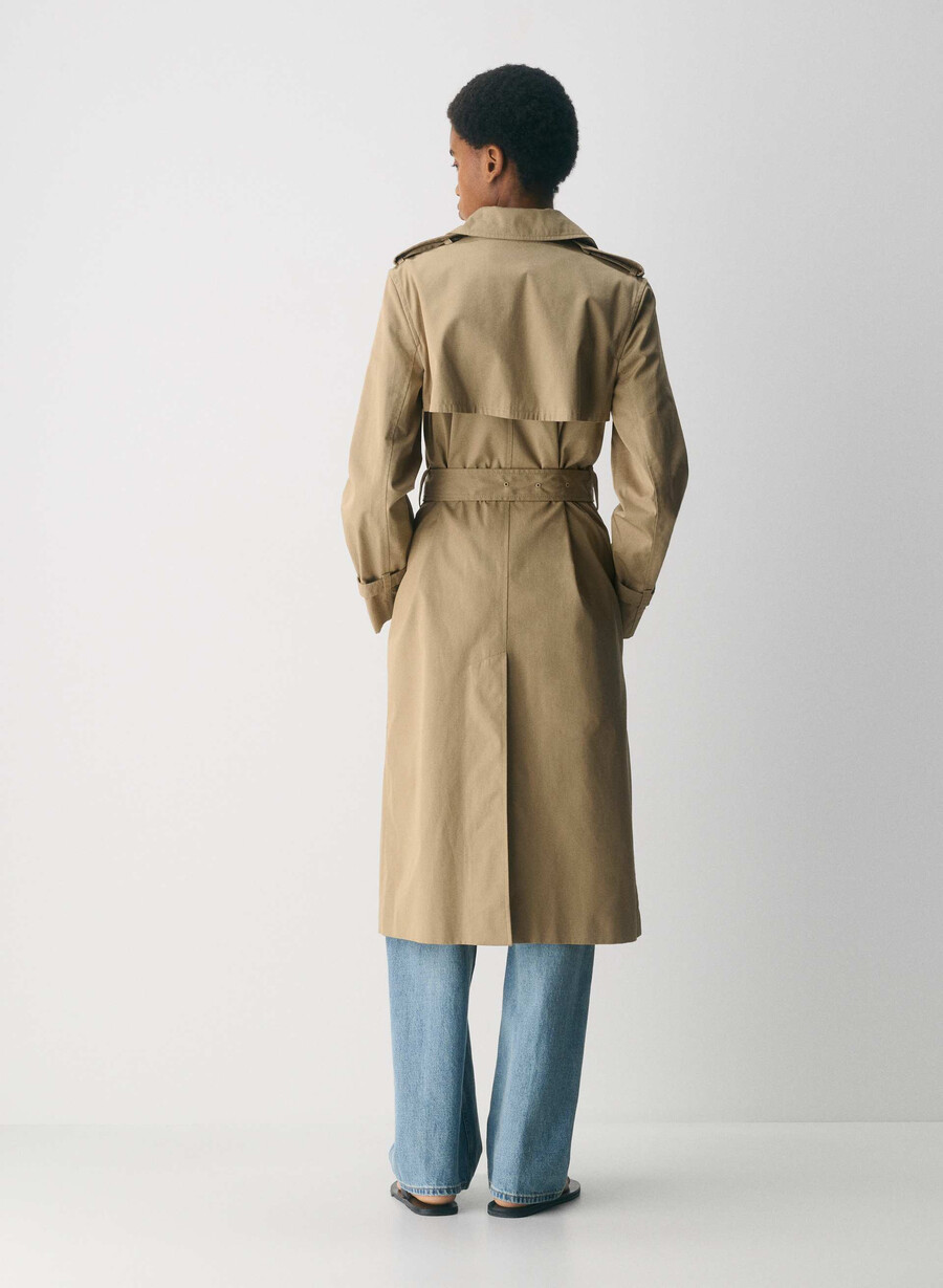 finch trench coat - city twill wicker tan