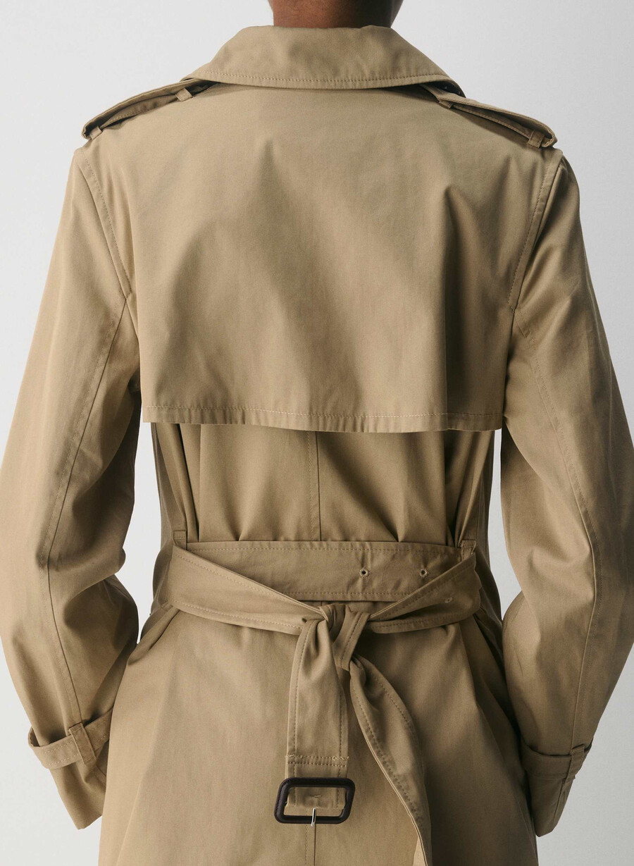 finch trench coat - city twill wicker tan