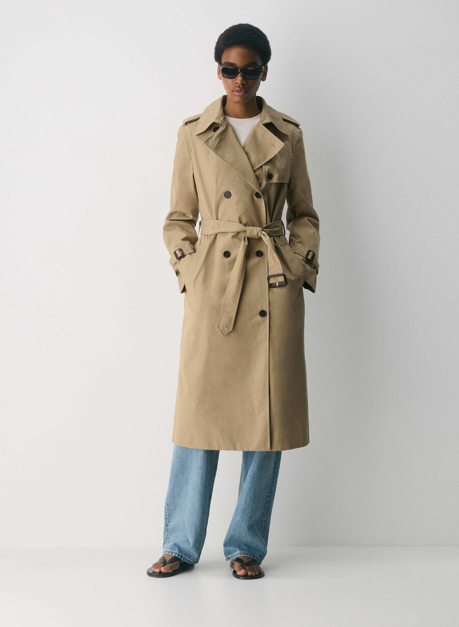 finch trench coat - city twill wicker tan