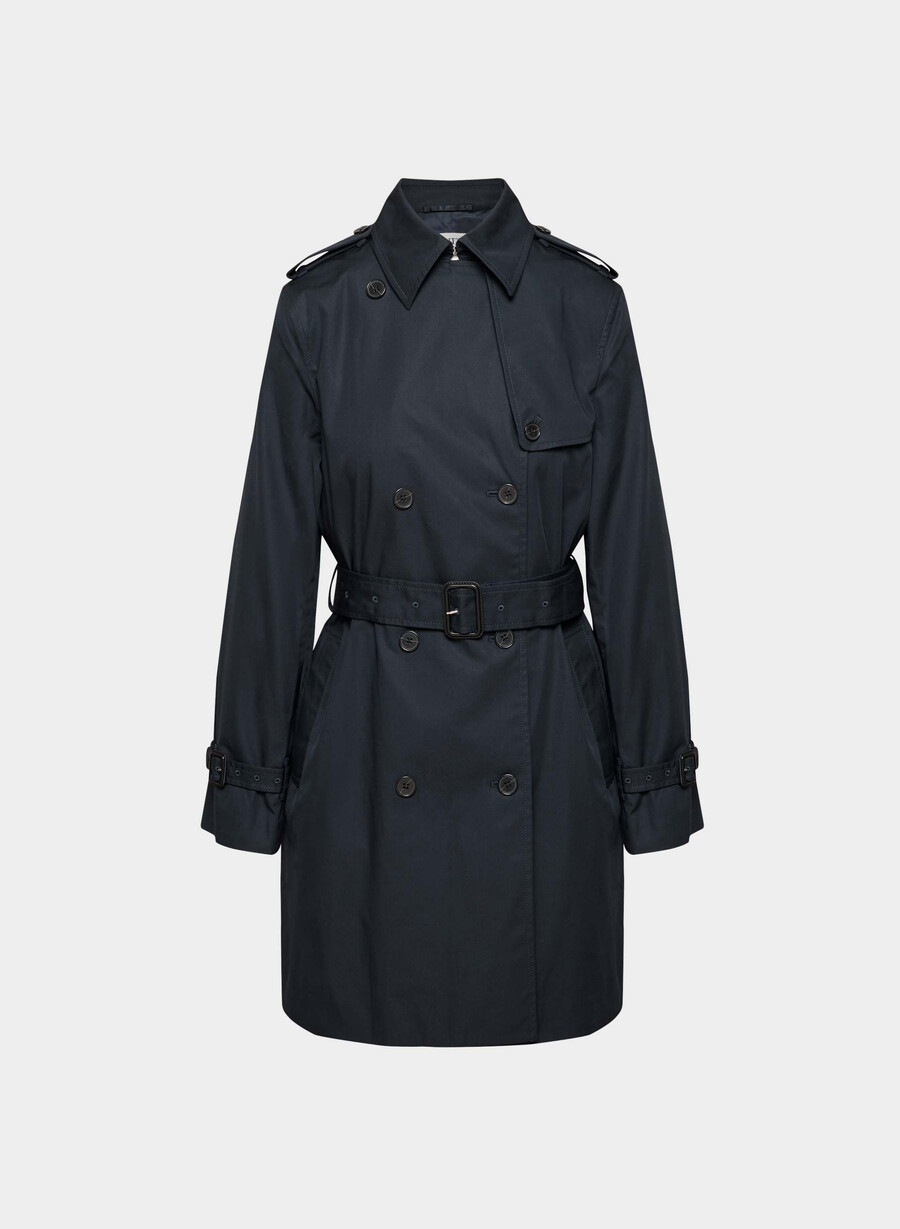 ny the finch mid trench coat - city twill dreaming blue