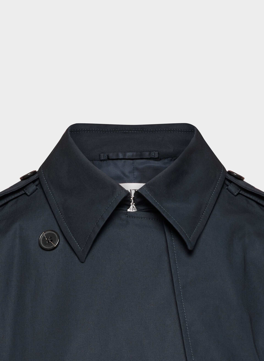 ny the finch mid trench coat - city twill dreaming blue