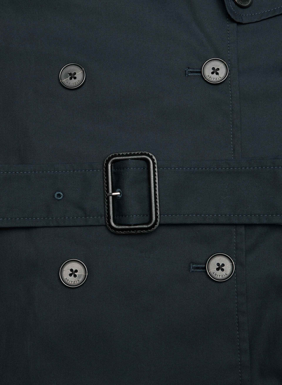 ny the finch mid trench coat - city twill dreaming blue