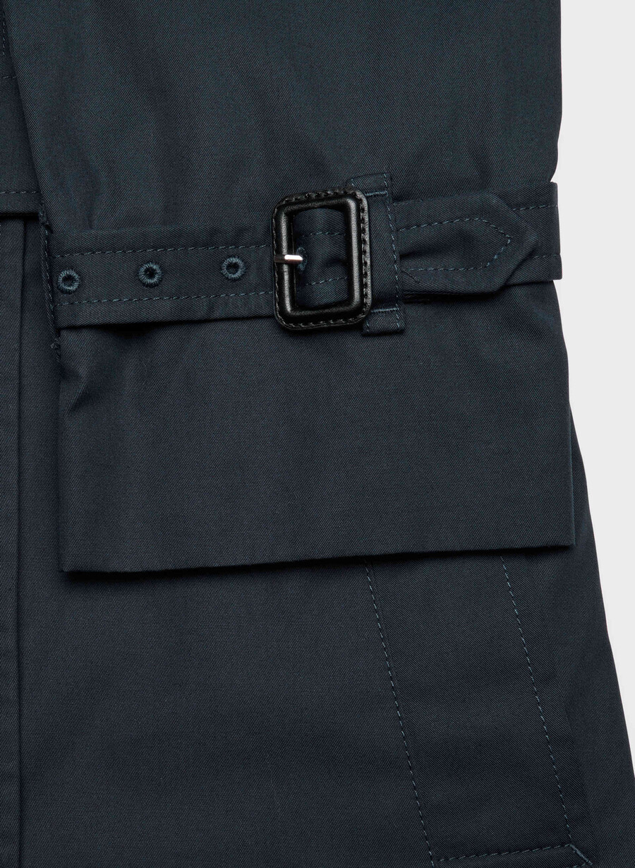 ny the finch mid trench coat - city twill dreaming blue