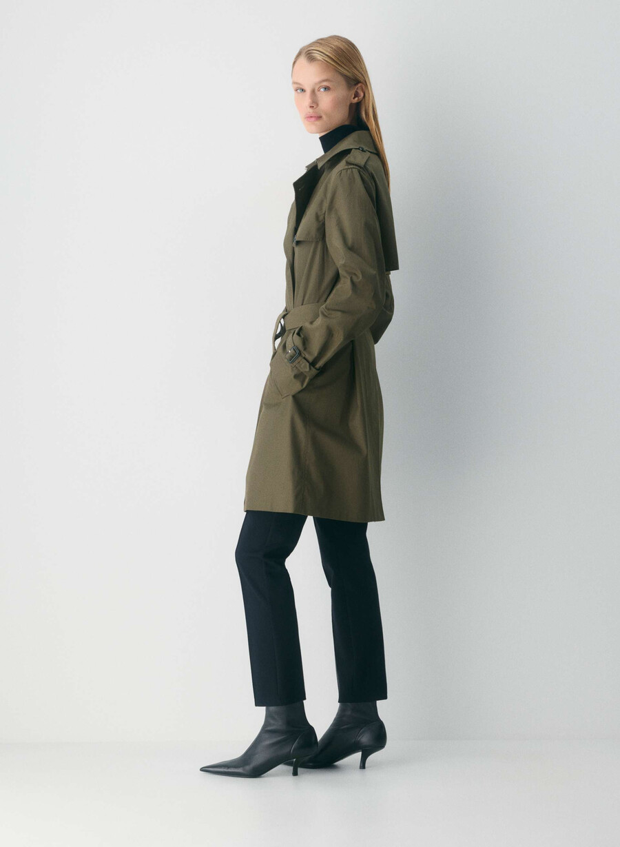 ny the finch mid trench coat - city twill dreaming blue