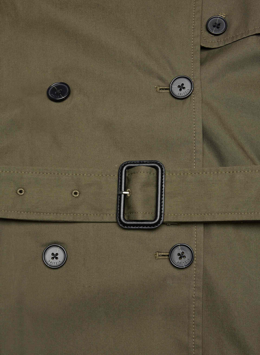 ny the finch mid trench coat - city twill atlas olive