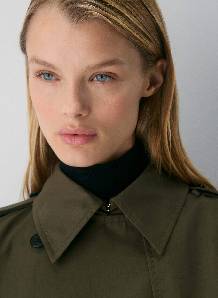 ny the finch mid trench coat - city twill atlas olive