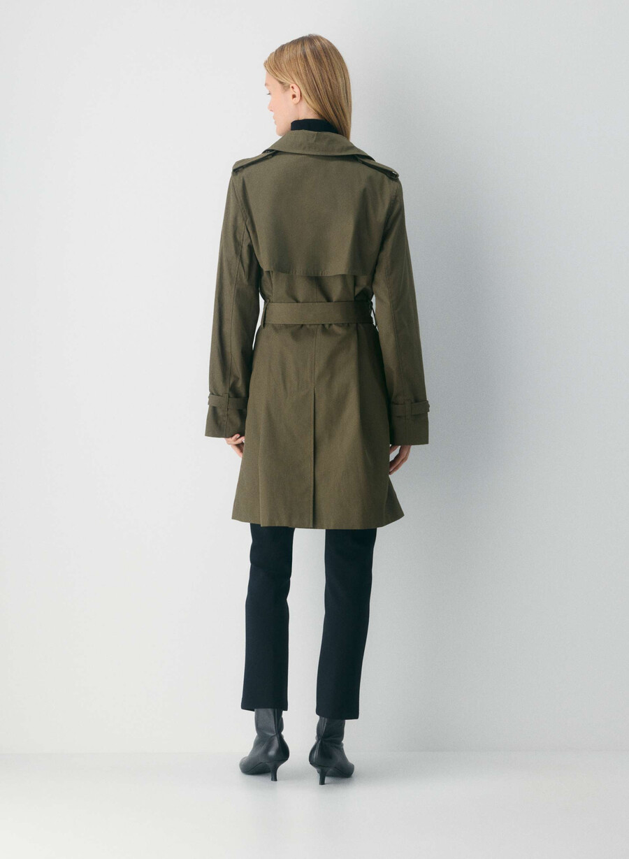 ny the finch mid trench coat - city twill atlas olive