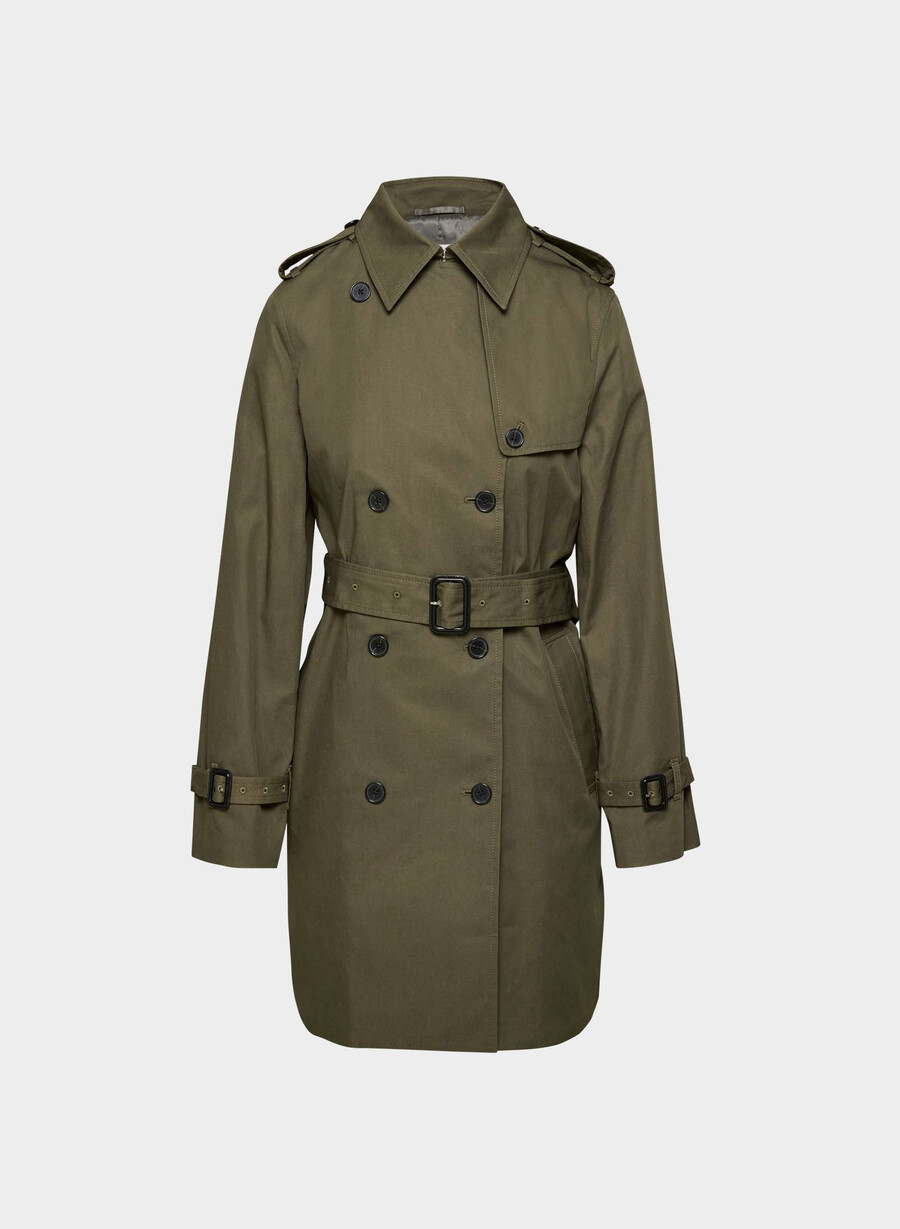 ny the finch mid trench coat - city twill atlas olive