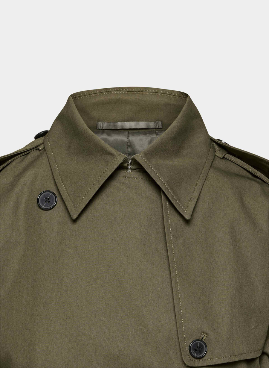 ny the finch mid trench coat - city twill atlas olive