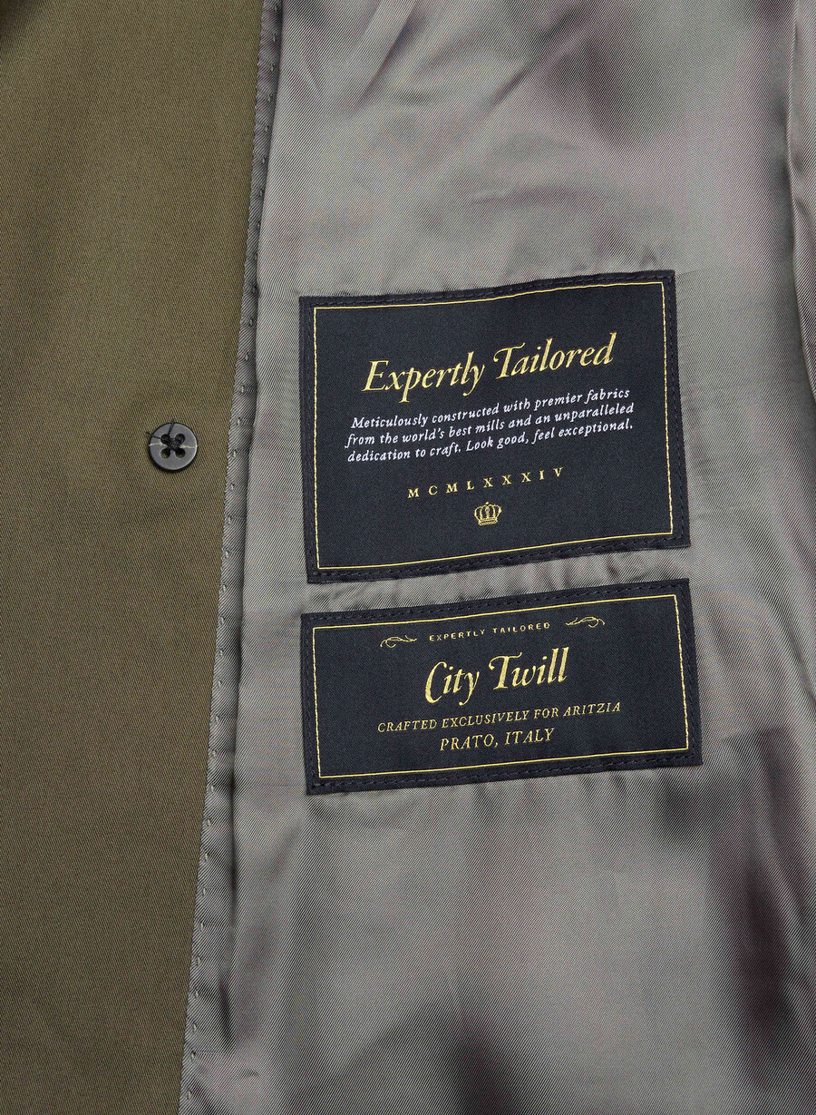 ny the finch mid trench coat - city twill atlas olive
