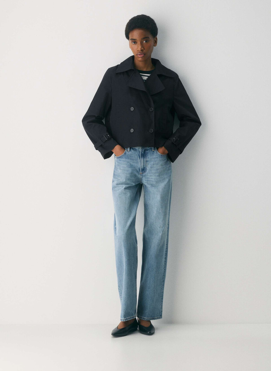 esquire trenchcoat - city twill svart