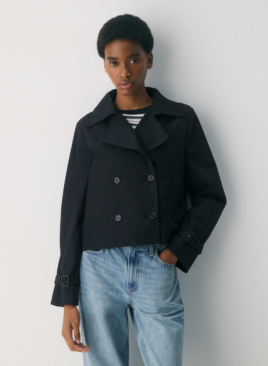 esquire trenchcoat - city twill svart