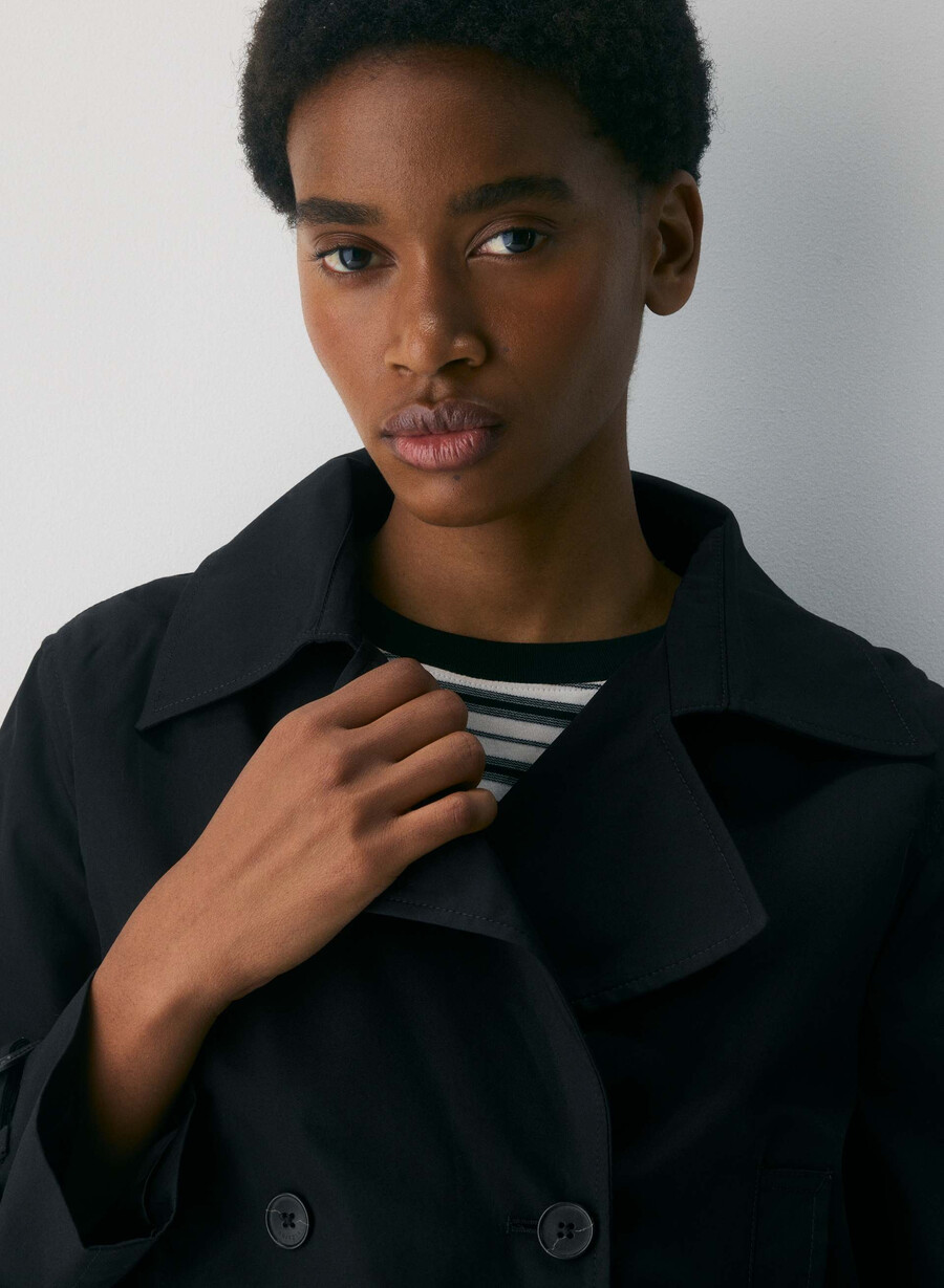 esquire trenchcoat - city twill svart