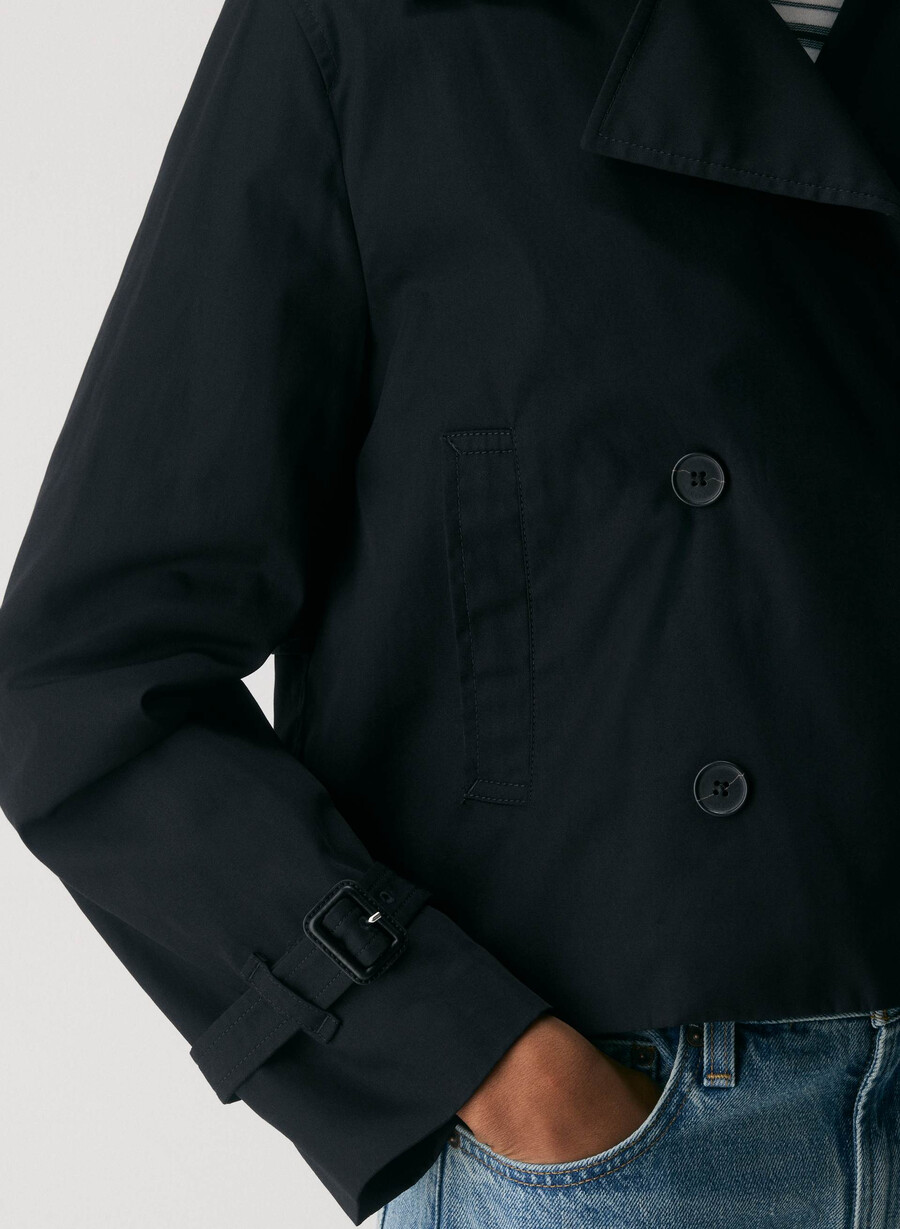 esquire trenchcoat - city twill svart