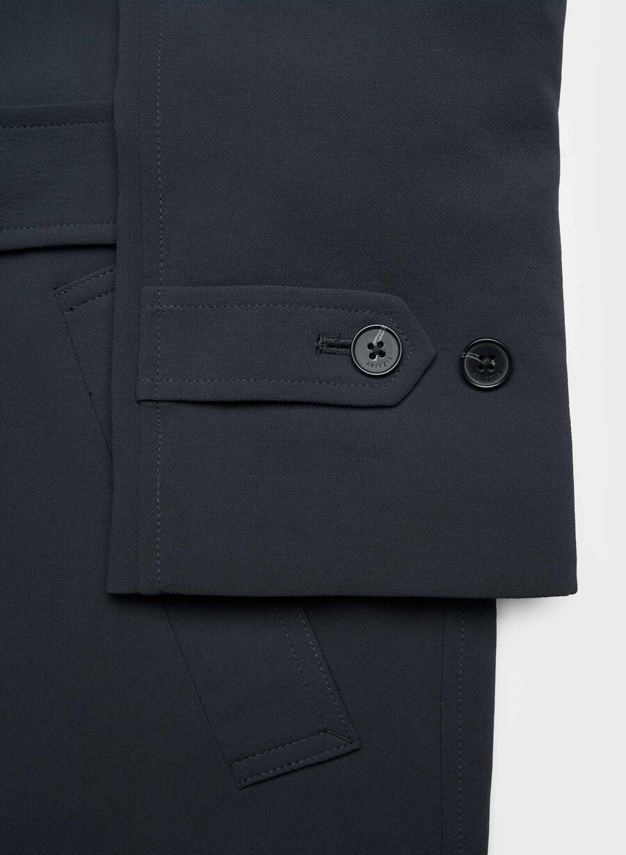 splendor trenchcoat - crepette mÖrk natt marinblÅ