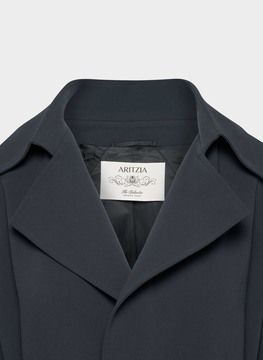 splendor trenchcoat - crepette mÖrk natt marinblÅ