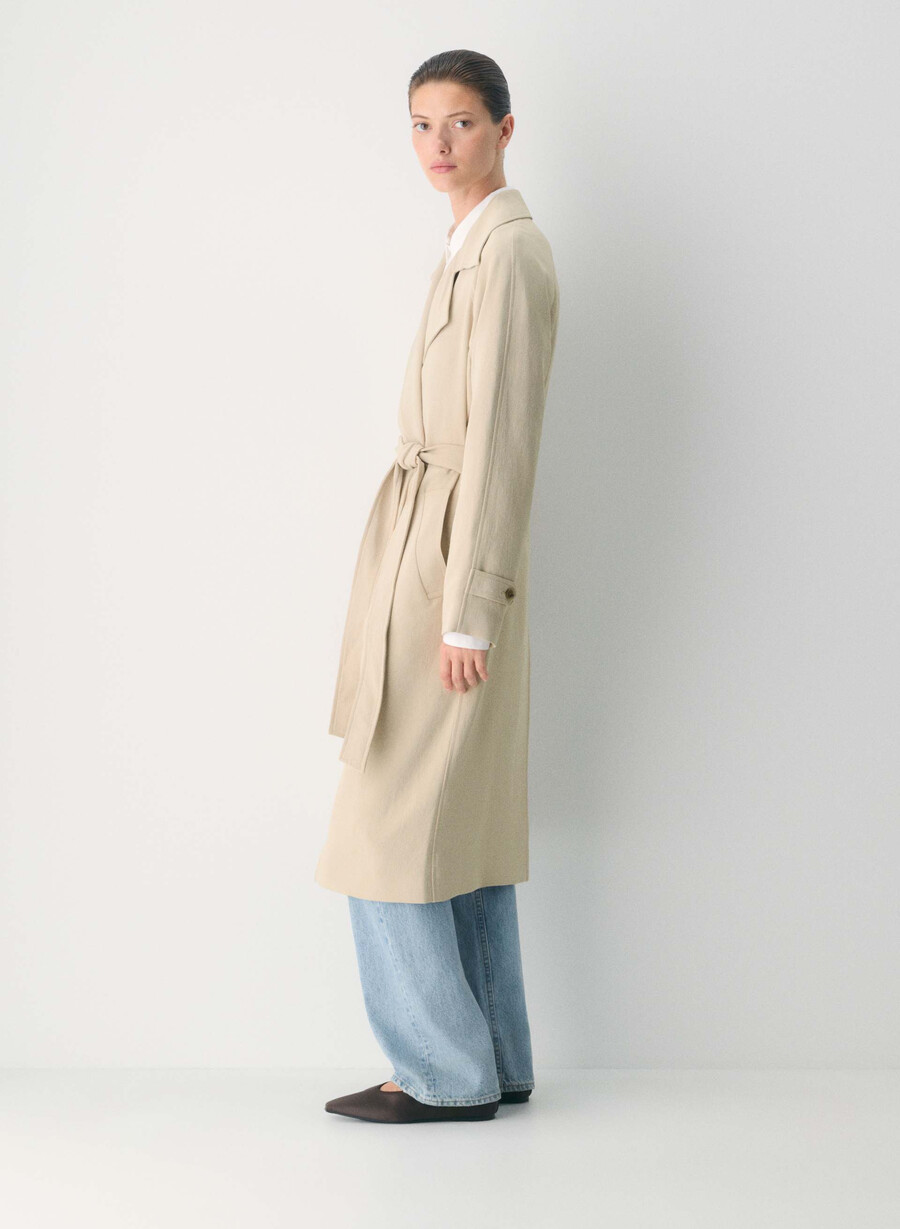 splendor trenchcoat - crepette marcona beige