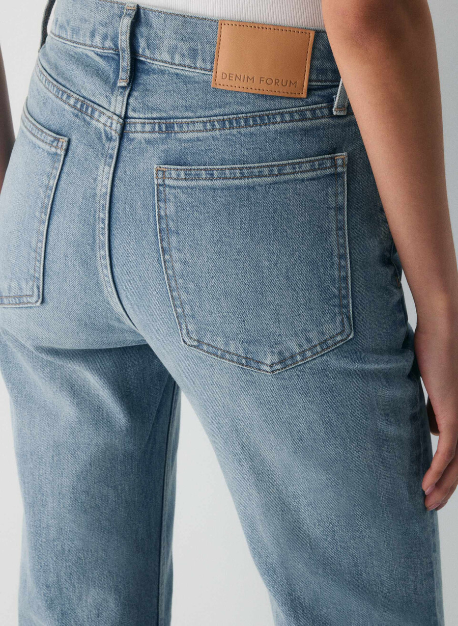 denim forum chloe hi-rise bootcut jean bleu bellini please