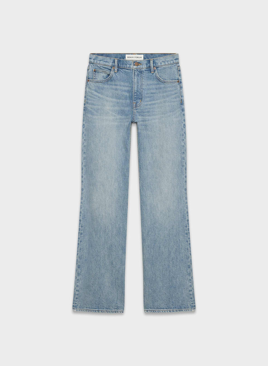 denim forum chloe hi-rise bootcut jean bleu bellini please
