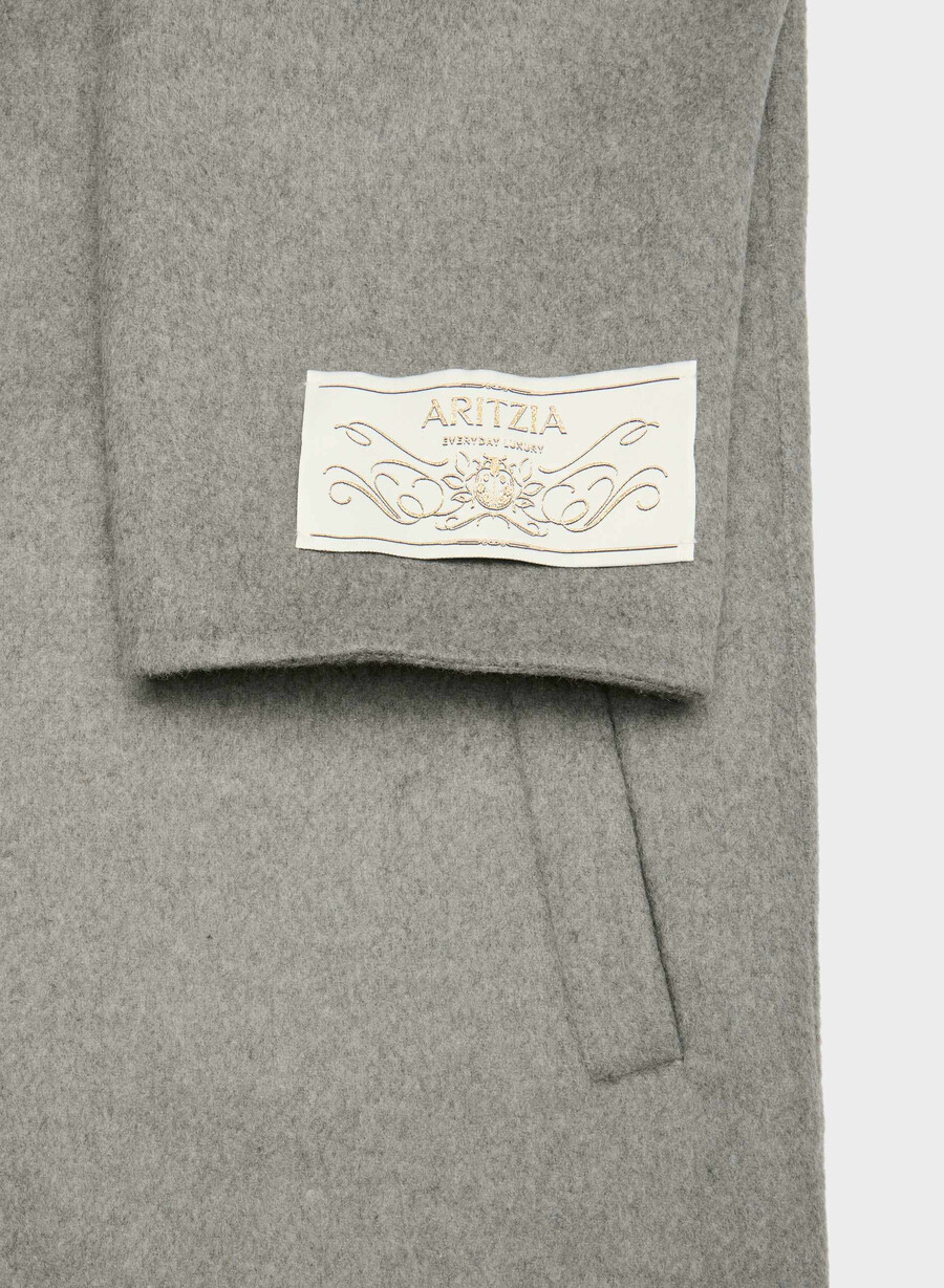 den enda dubbelsidiga kappan - luxe rewool heather dark taupe